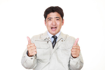 笑顔の作業員