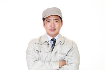 笑顔の労働者