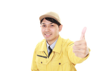 笑顔の作業員