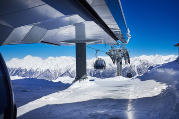 Mountains ski resort Caucasus - nature  background