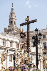 Fototapeta na wymiar semana santa de Sevilla, hermandad del Sol