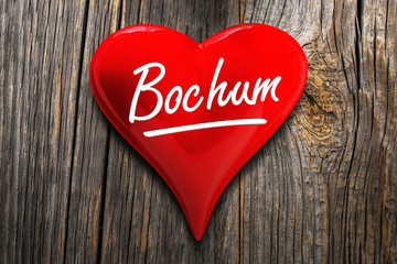 Bochum – rotes Herz mit Inschrift
