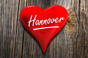 Hannover – rotes Herz mit Inschrift