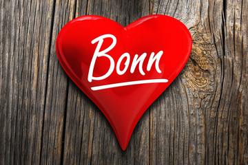Bonn – rotes Herz mit Inschrift