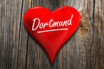 Dortmund – rotes Herz mit Inschrift