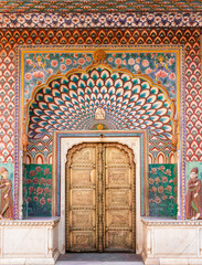 The Lotus Gate in Pitam Niwas Chowk, Jaipur City Palace, India