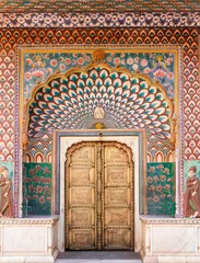 Foto op Plexiglas India De Lotus Poort in Pitam Niwas Chowk, Jaipur City Palace, India