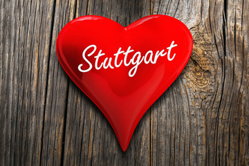 Stuttgart – rotes Herz mit Inschrift