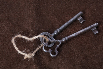 Vintage keys on a rope