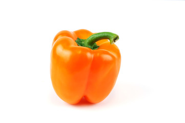 orange color sweet pepper on white background