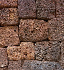 brick wall background at Phimai historical park, Korat, Thailand