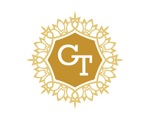 GT initial royal letter logo