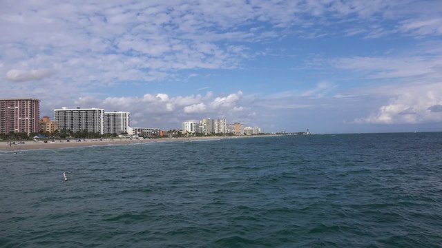 Pompano beach and skyline