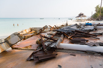 Destroyed after the tsunami on the island in the Andaman Sea