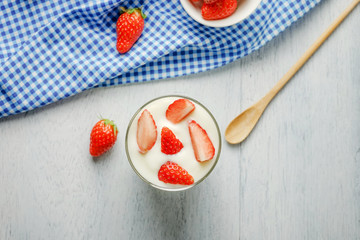 Healthy strawberry yogurt