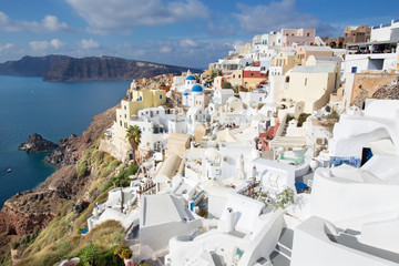 Santorini - The Oia and Therasia island in the background.