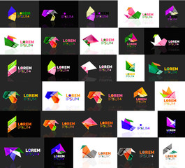 Fototapeta premium Triangle geometric shapes, set of abstract logos