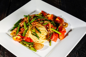 spaghetti asparagus and bacon