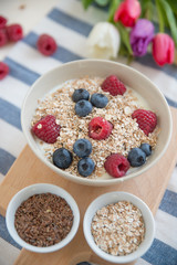 Joghurt mit Müsli und Früchten 