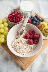 Joghurt mit Müsli und Früchten 