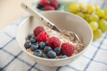 Joghurt mit Müsli und Früchten 
