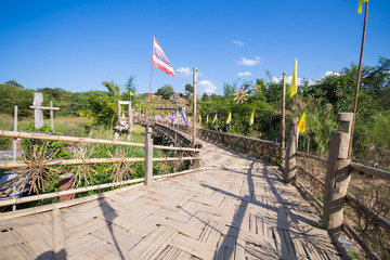 MAE HONG SON, THAILAND - DECEMBER 28, 2015: Zutongpae Bridge is