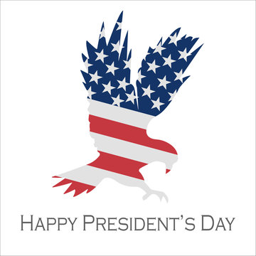 president's day holiday flag sign in the shape of eagle. illustration design over a white background
