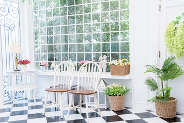 White chair in the room