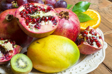 mix of exotic fruits