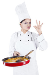 Chef Showing OK Hand Sign