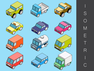 Isometric transport icon set.