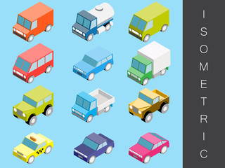 Isometric transport icon set.