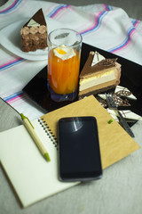 Dessert-slace of cake