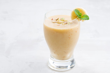 banana smoothie in a glass