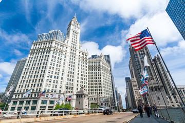 CHICAGO, ILLINOIS - MAY 22 : The Wrigley Building in Chicago, The corporate headquarters of the...