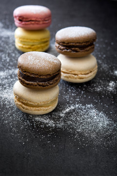 Delicious colored macarons