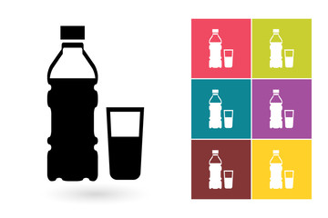 Fototapeta premium Bottle of water icon or bottle of water symbol. Bottle of water vector element or water bottle pictogram for logo with bottle of water icon or label with water icon