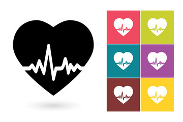 Heartbeat icon or heartbeat drawing symbol. Heartbeat vector element or heartbeat pictogram for logo with heartbeat icon or label with heartbeat icon