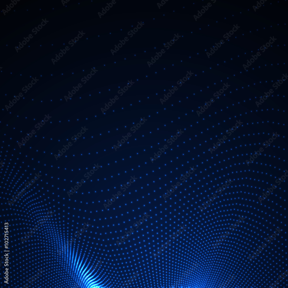 Poster 3d illuminated abstract digital wavy background