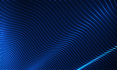 3D illuminated abstract digital wave
