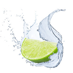 Fresh Lime With Water Splash