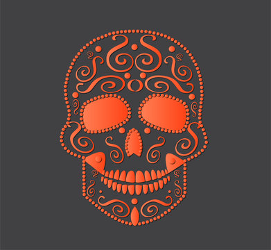 skull vector orange