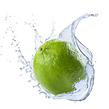 Fresh Lime With Water Splash