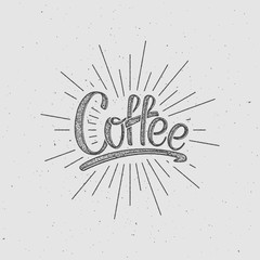 Coffee. Vector Lettering Illustration