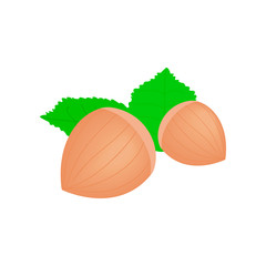 Hazelnuts isometric 3d icon
