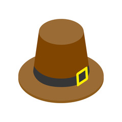 Pilgrim hat  isometric 3d icon 