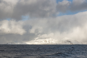 Naklejka premium cold Arctic Islands in the North Pacific ocean