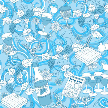 Passover Seamless Pattern Background