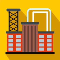 Plant industrial building flat icon