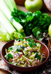 the crackling salad from a celery and other vegetables